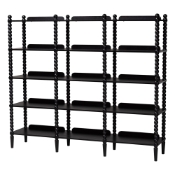 Baxton Studio Lucera Bobbin 5-Tier Display Shelf, Black